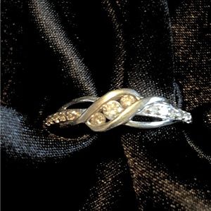 Sterling and diamond ring